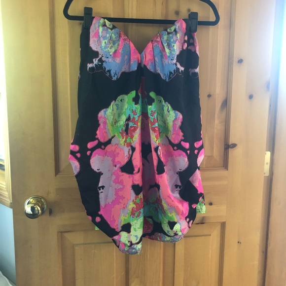 Mara Hoffman Strapless Sweetheart Chiffon Mini - Picture 2 of 11